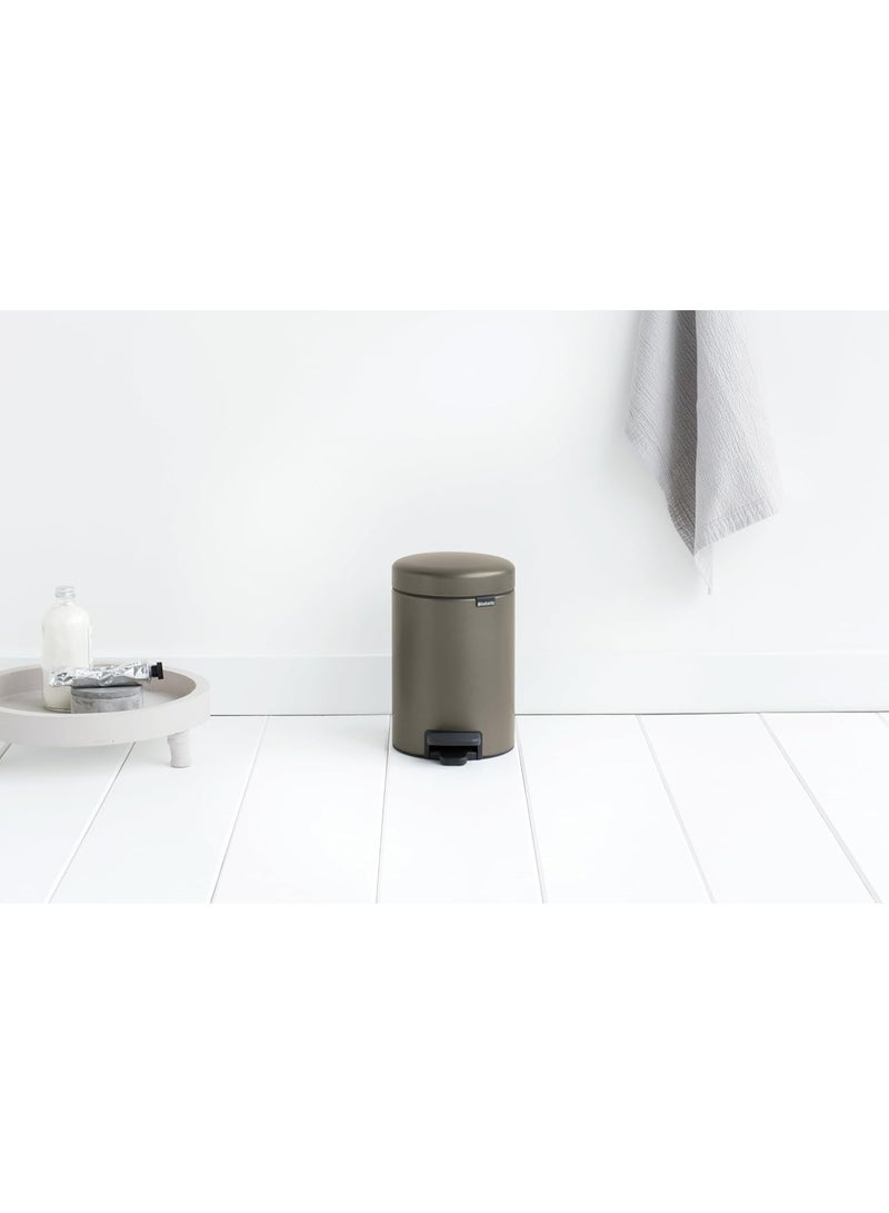 Brabantia 113246 NewIcon Pedal Bin with Plastic Inner Bucket, 3 Litre, Platinum - Image 4